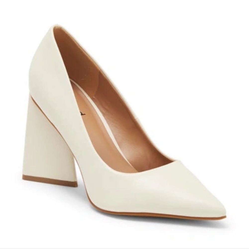 Nordstroms x Abound Belize white leather pump heel women size 5